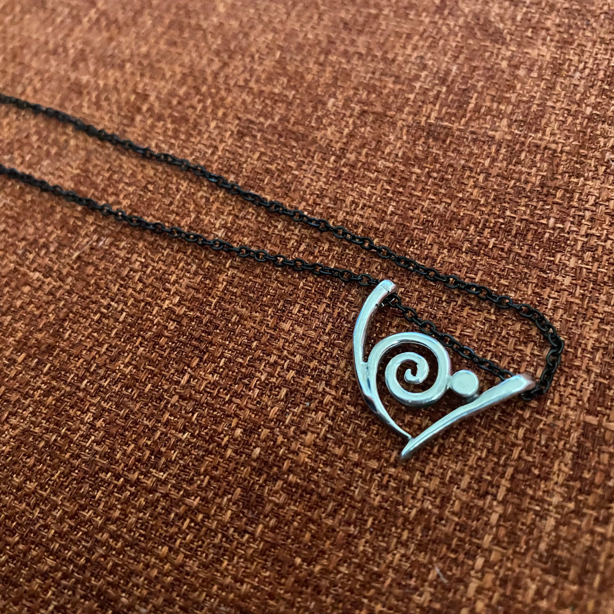 Swirl necklace silver, greek necklace