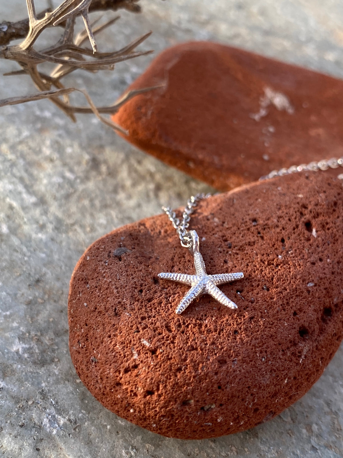 starfish silver small necklace