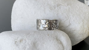 Handmade silver ring, silver thick band, chunky silver ring