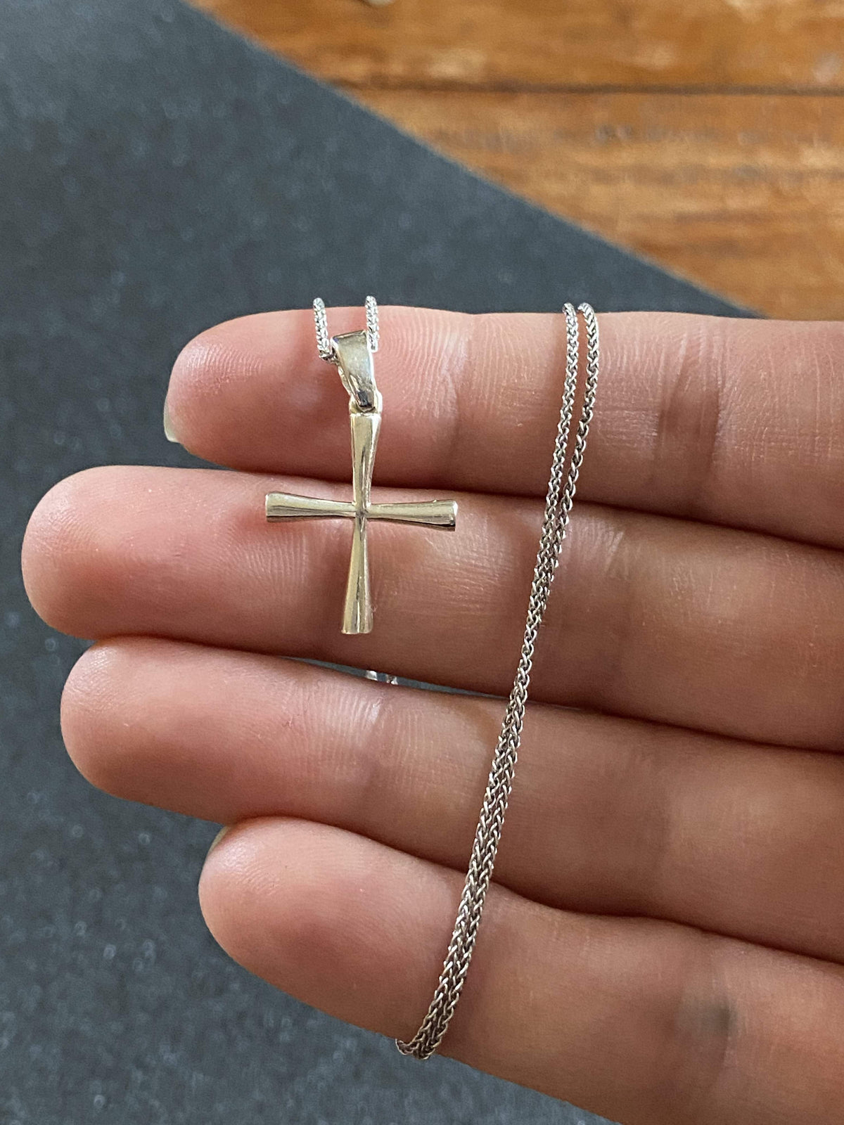 Woman&#39;s silver cross, Silver cross necklace, small silver cross, Byzantine silver cross 