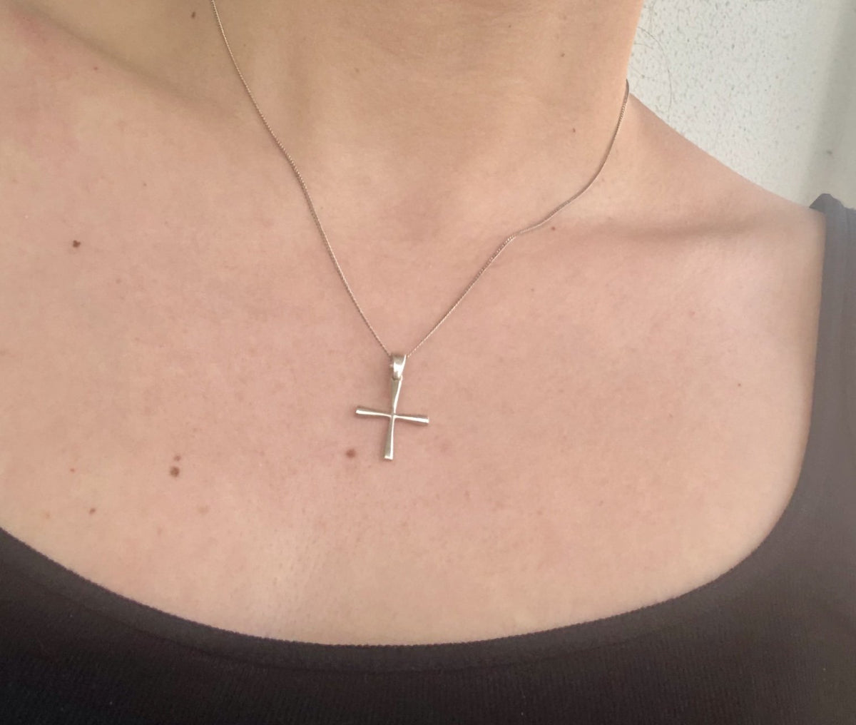 Woman&#39;s silver cross, Silver cross necklace, small silver cross, Byzantine silver cross 