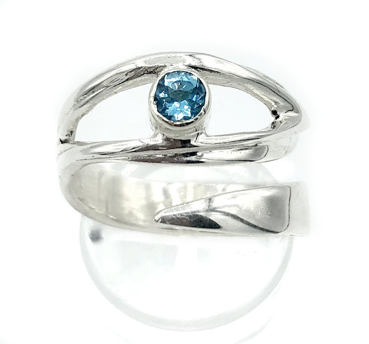 Evil eye ring, November birthstone ring, topaz silver ring 