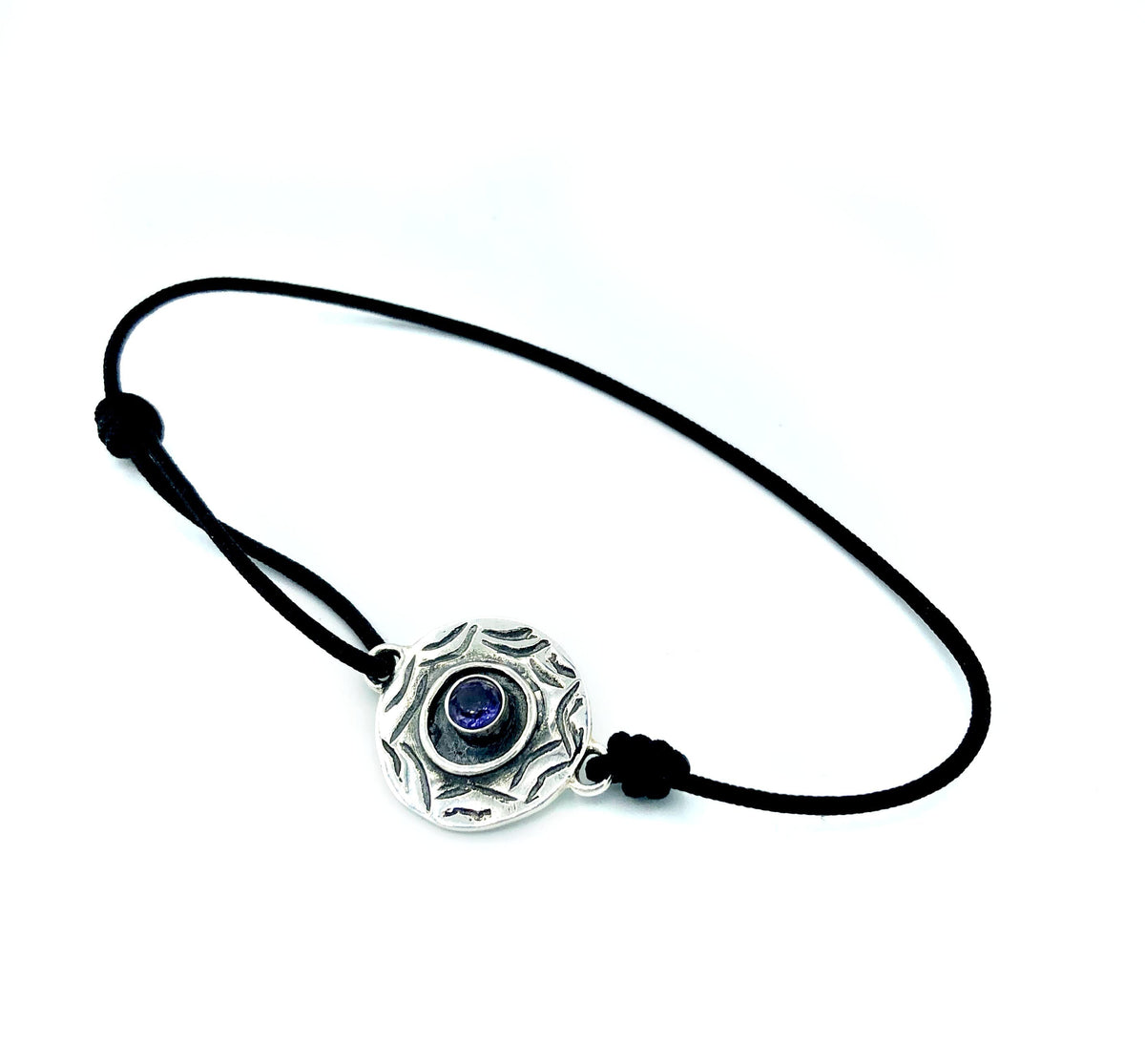 evil eye bracelet blue iolite bracelet silver