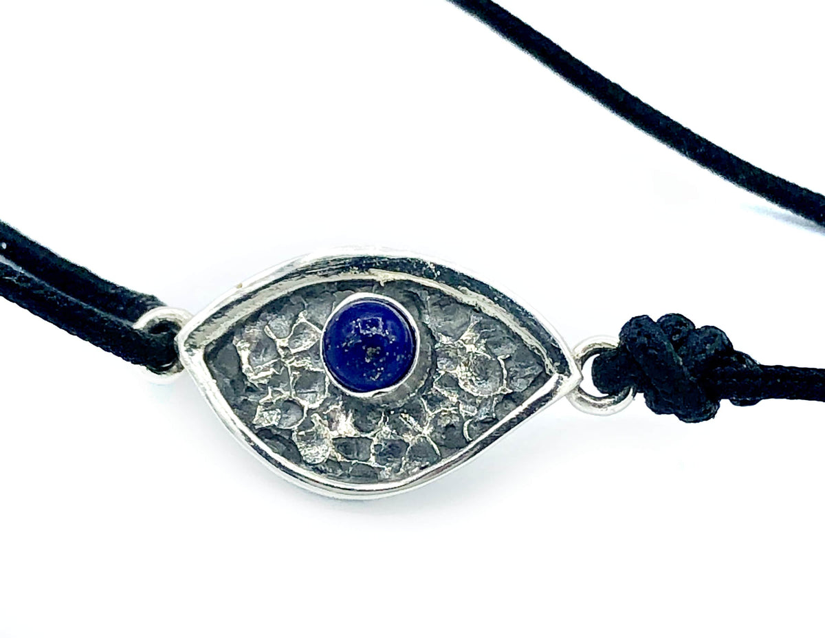 Evil eye bracelet, blue lapis stone, evil eye small bracelet 