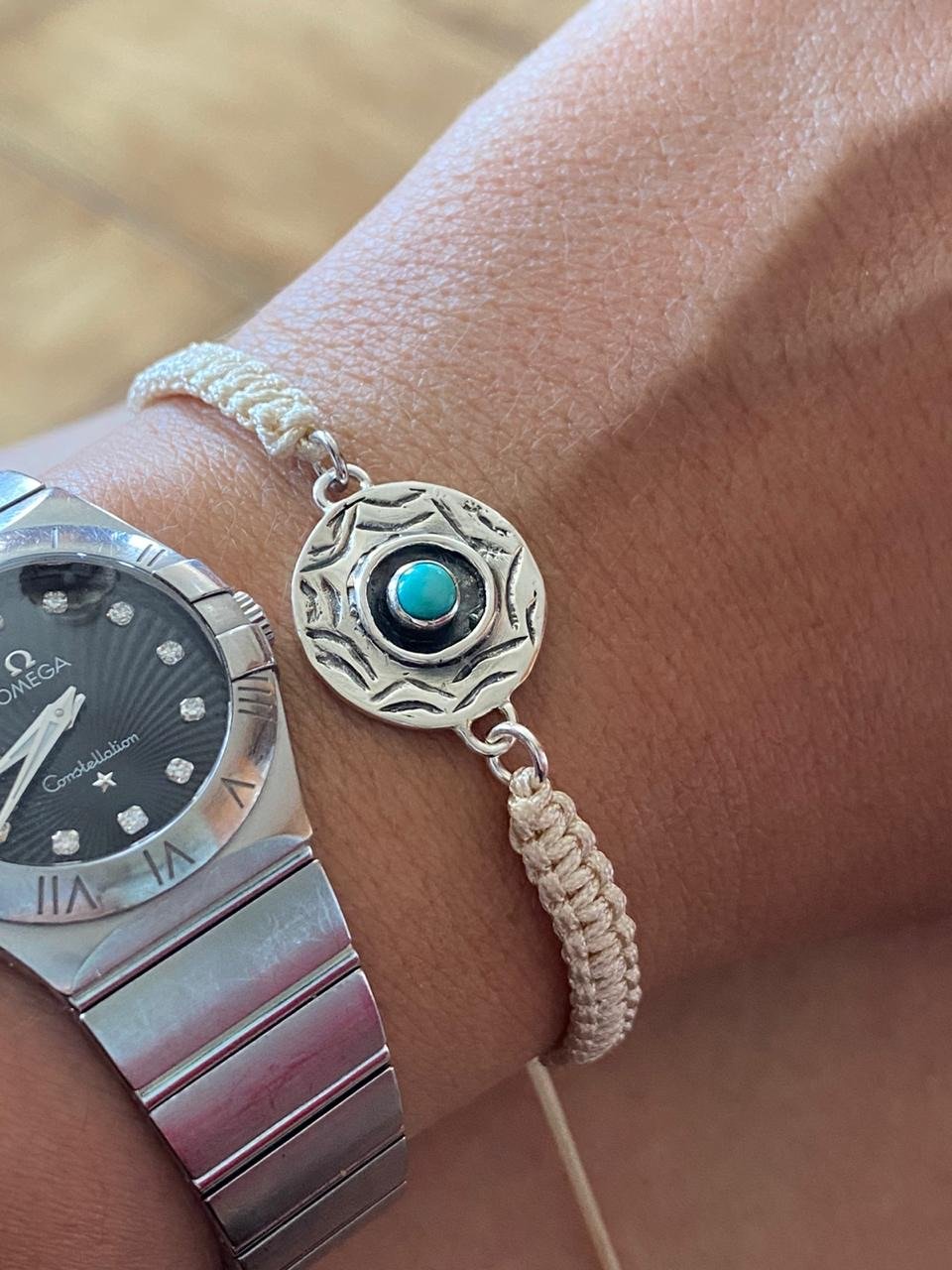 Evil eye turquoise bracelet silver 