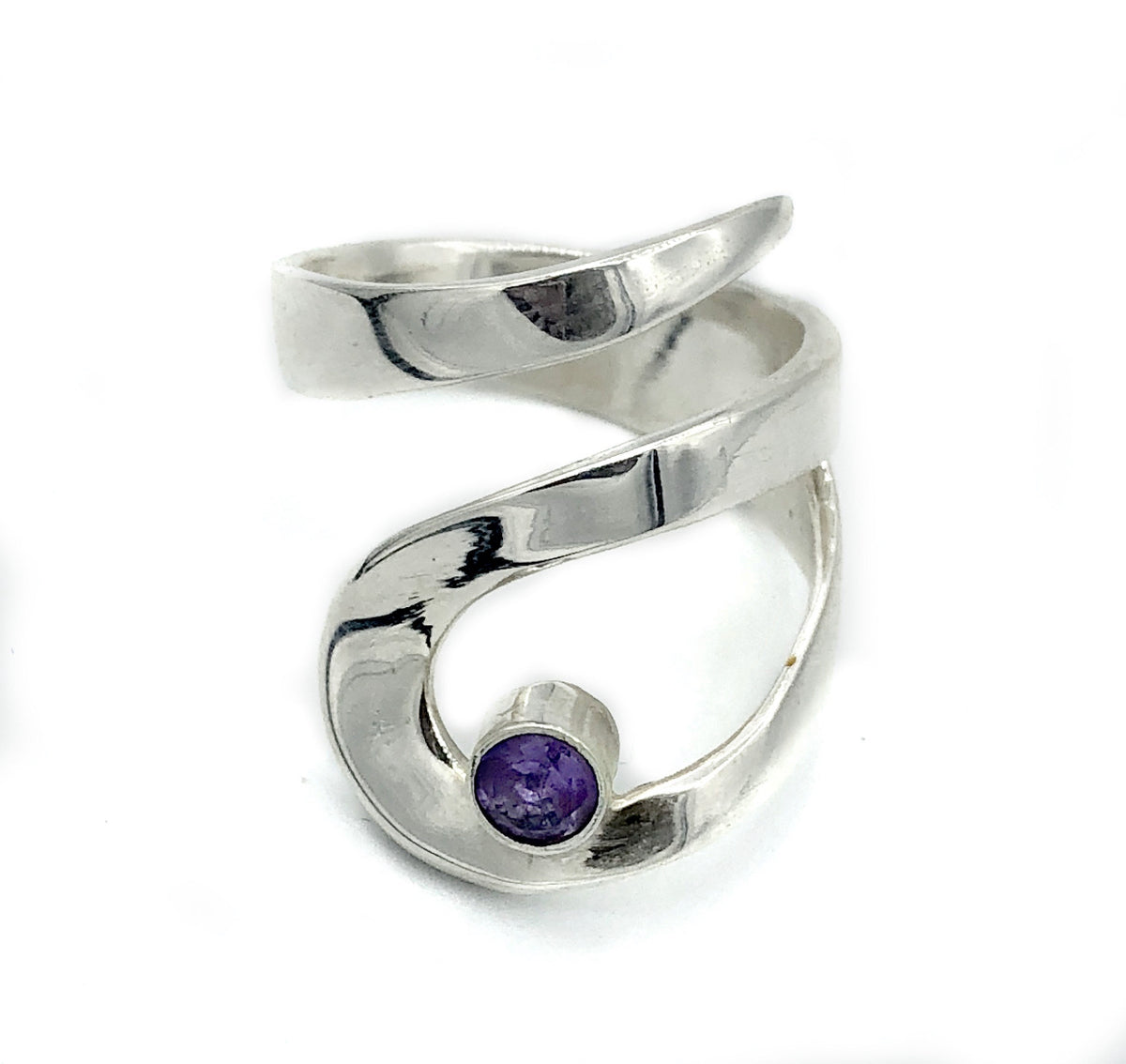 amethyst ring adjustable silver ring