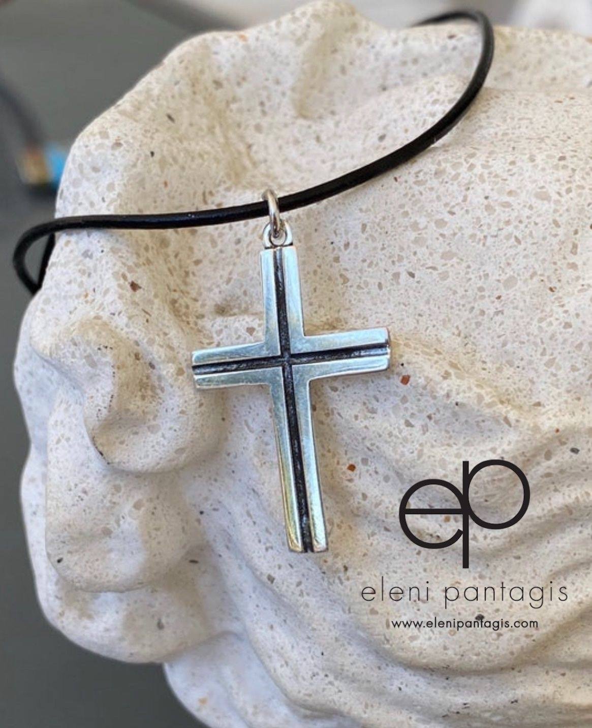 Silver cross necklace modern silver cross 