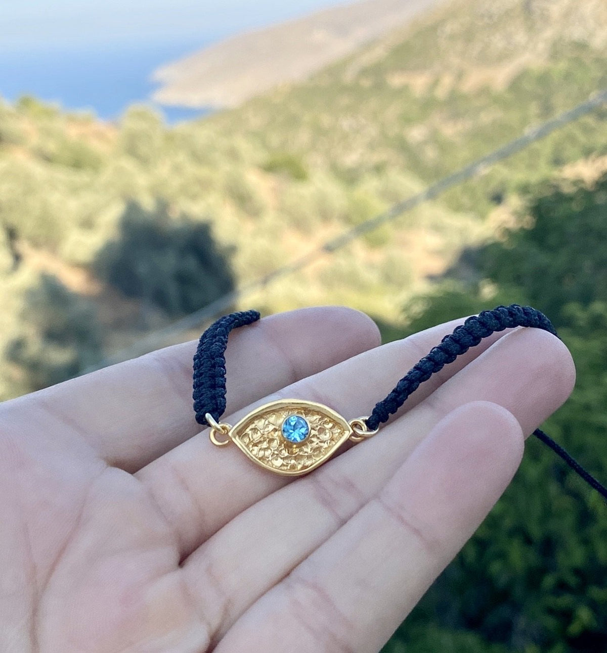handmade greek bracelet evil eye