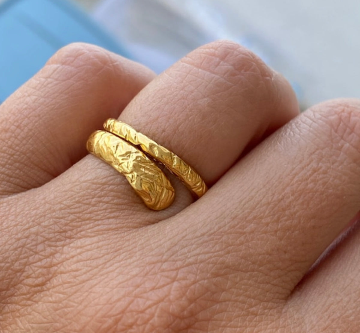 handmade gold ring wrap ring adjustable