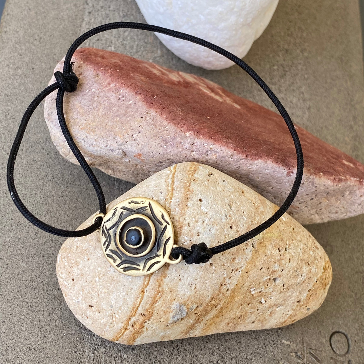 evil eye bracelet with black gemstone