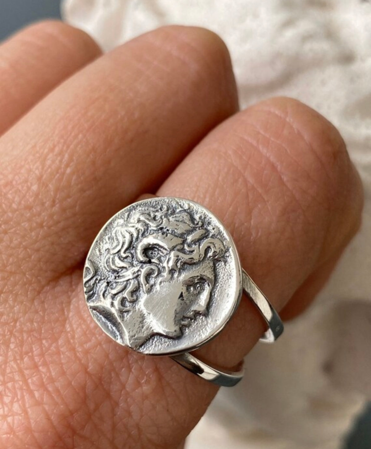 alexander the great ring silver