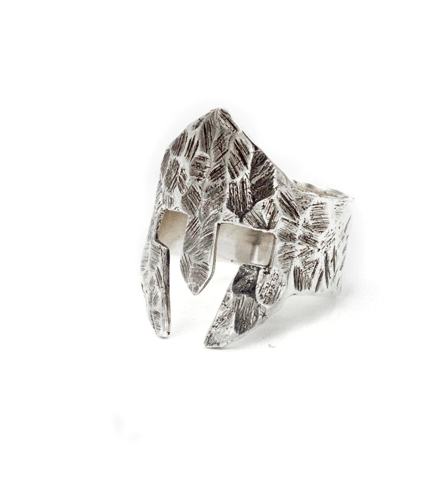 Spartan helmet ring, spartan ring, warrior helmet ring silver ring