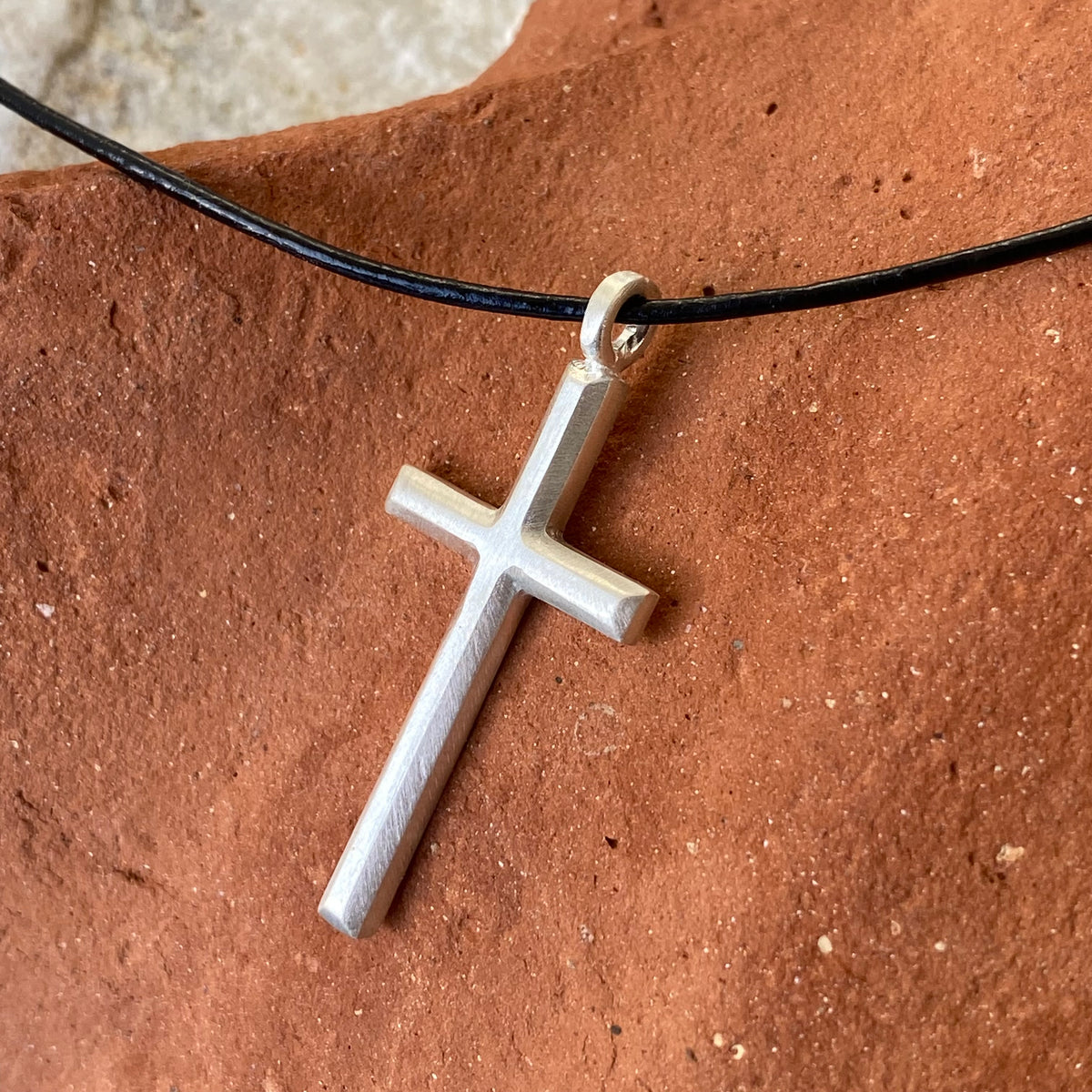 Silver cross necklace modern silver cross