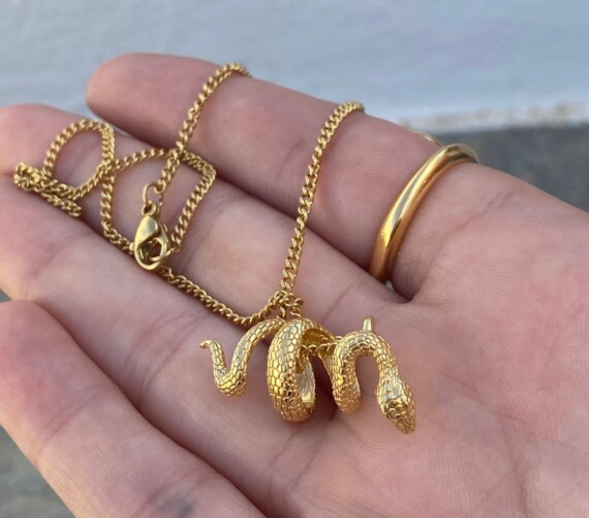 gold snake necklace