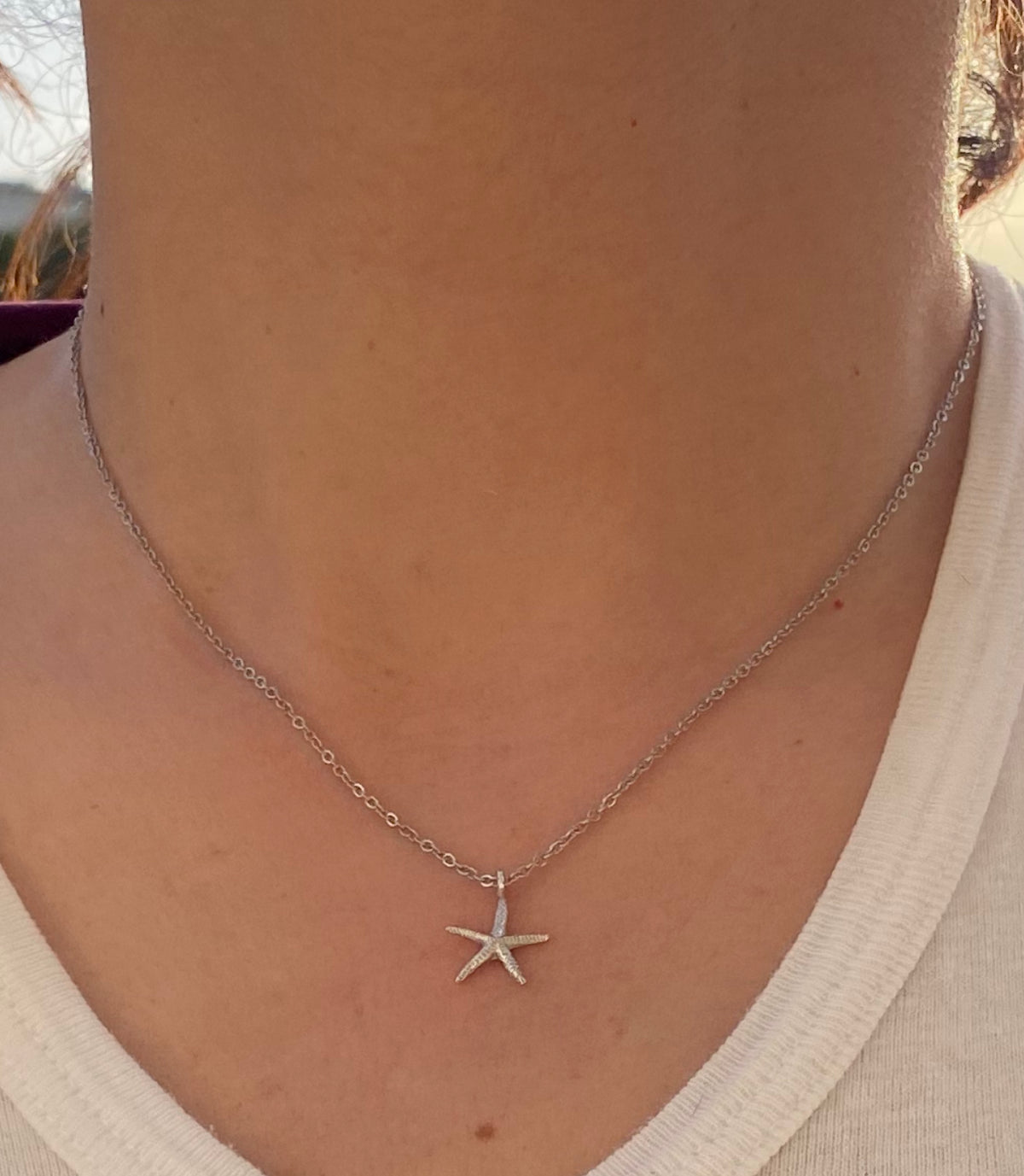 starfish silver small necklace