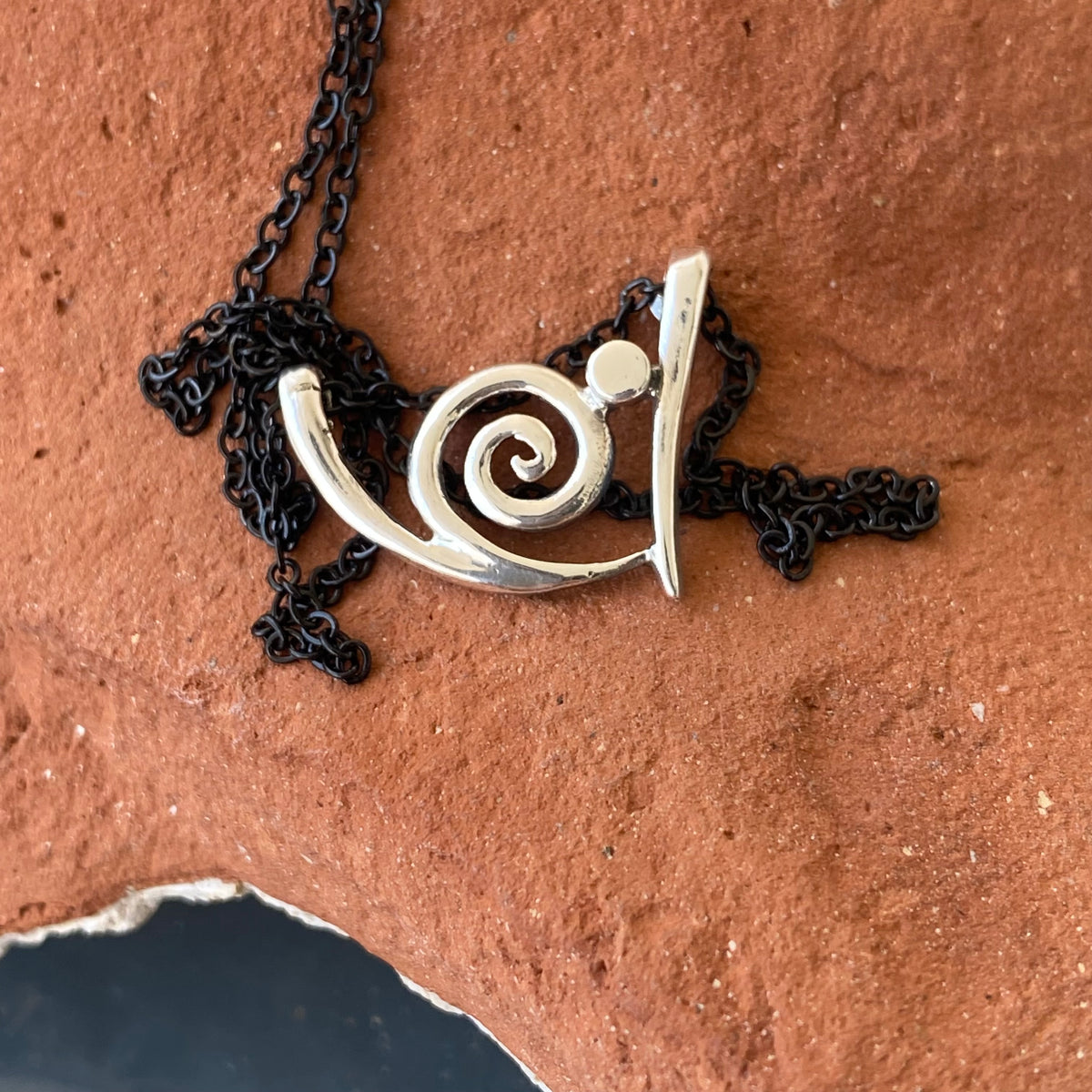 Swirl necklace silver, greek necklace