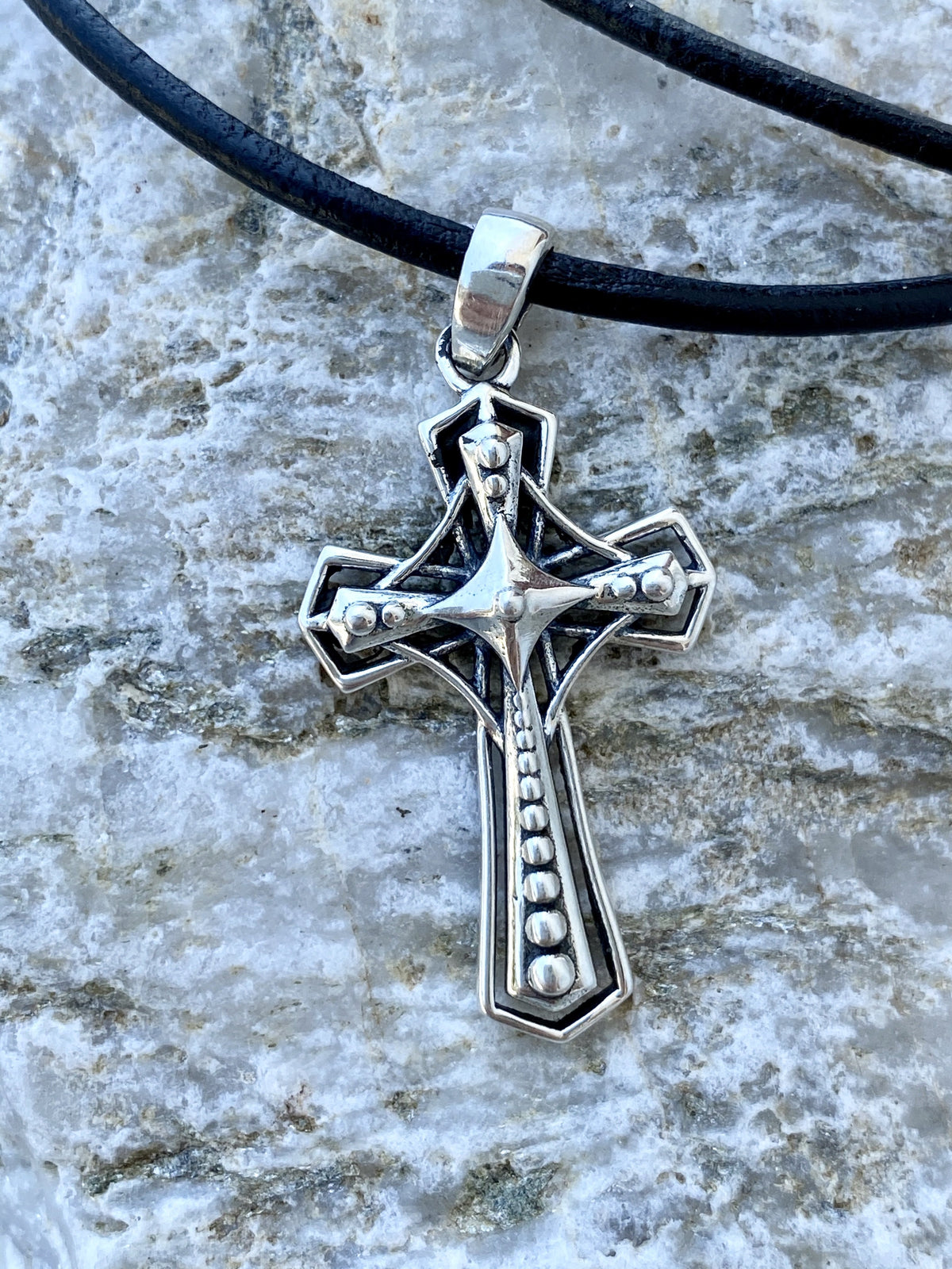 Silver cross necklace, women’s cross necklace 