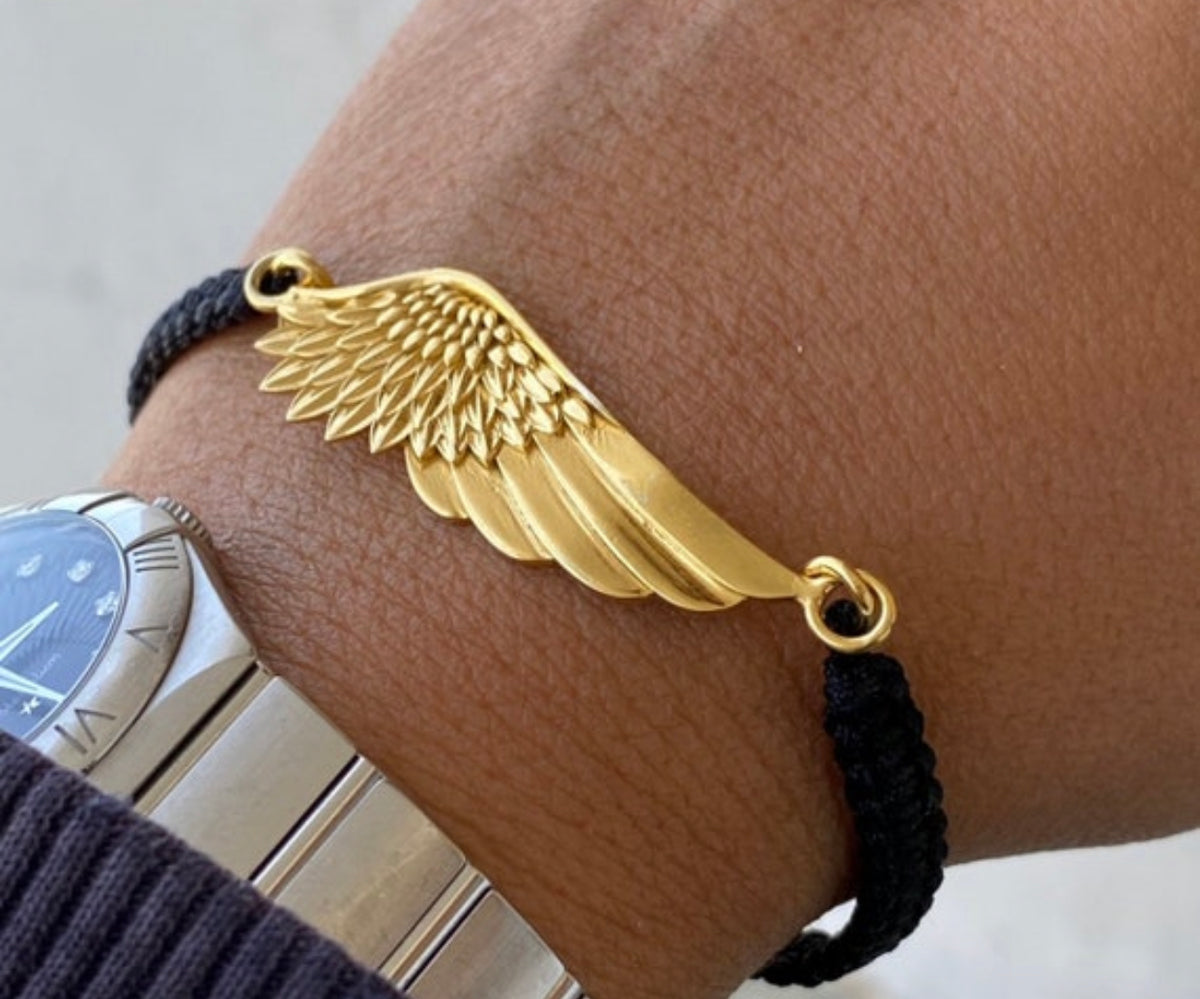 angel wing bracelet gold