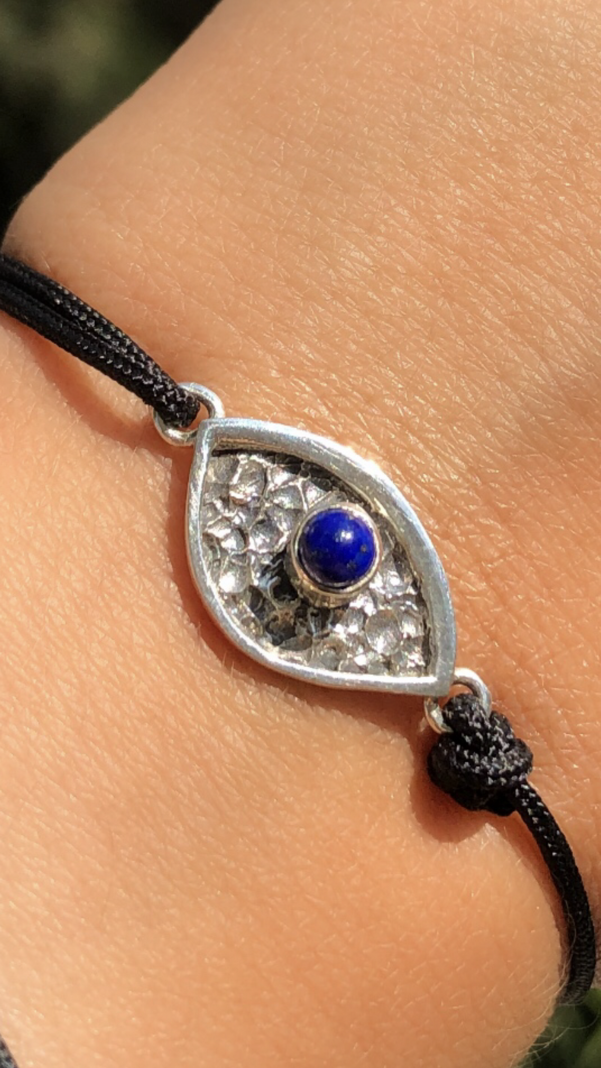 Evil eye bracelet, blue lapis stone, evil eye small bracelet 