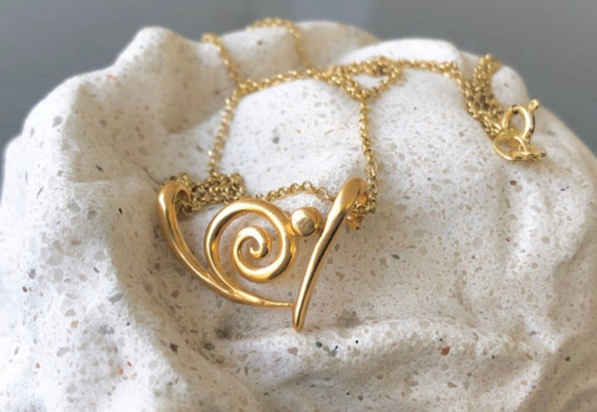 Swirl necklace gold, greek necklace