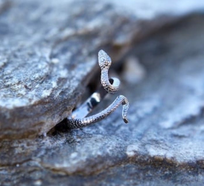 black snake ring silver snake ring