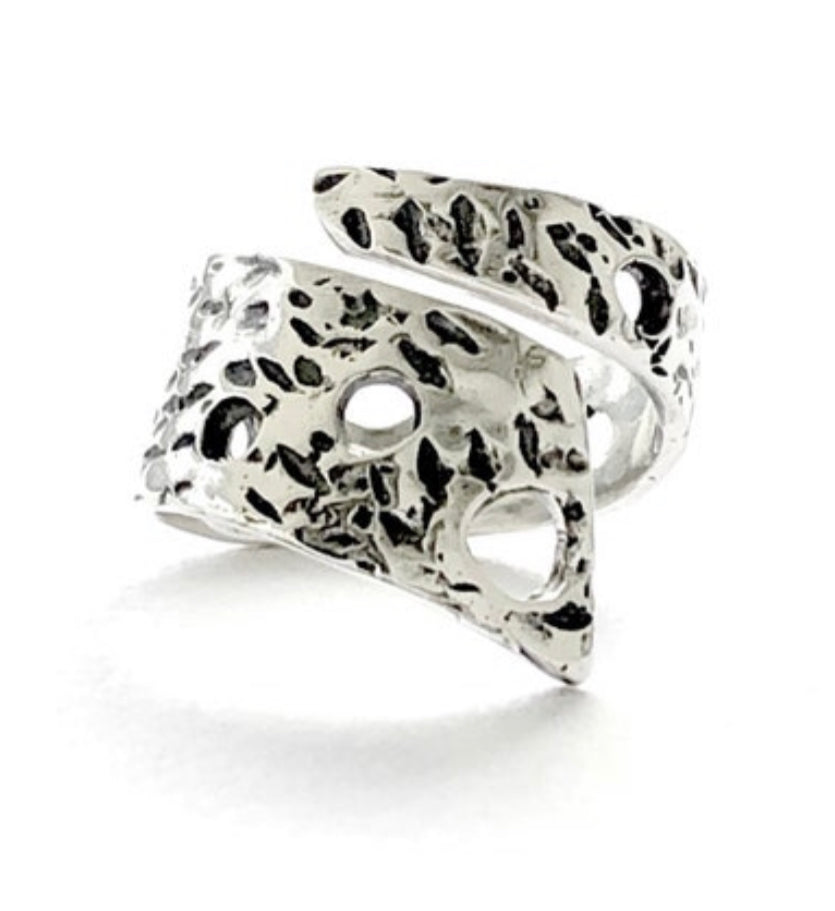 wide silver ring adjustable