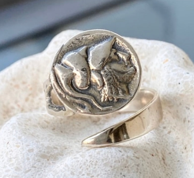 Athena coin silver ring, silver ring, greek ring, silver coin ring, Ancient Greek ring