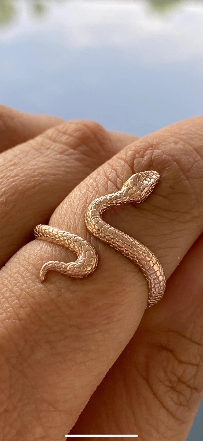 snake ring rose gold pink ring