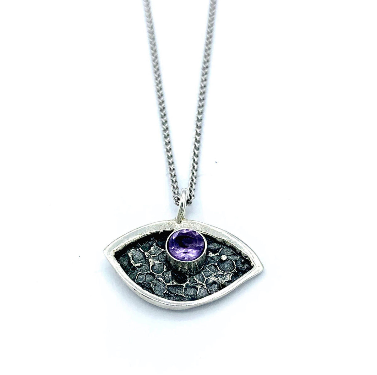 evil eye necklace with amethyst