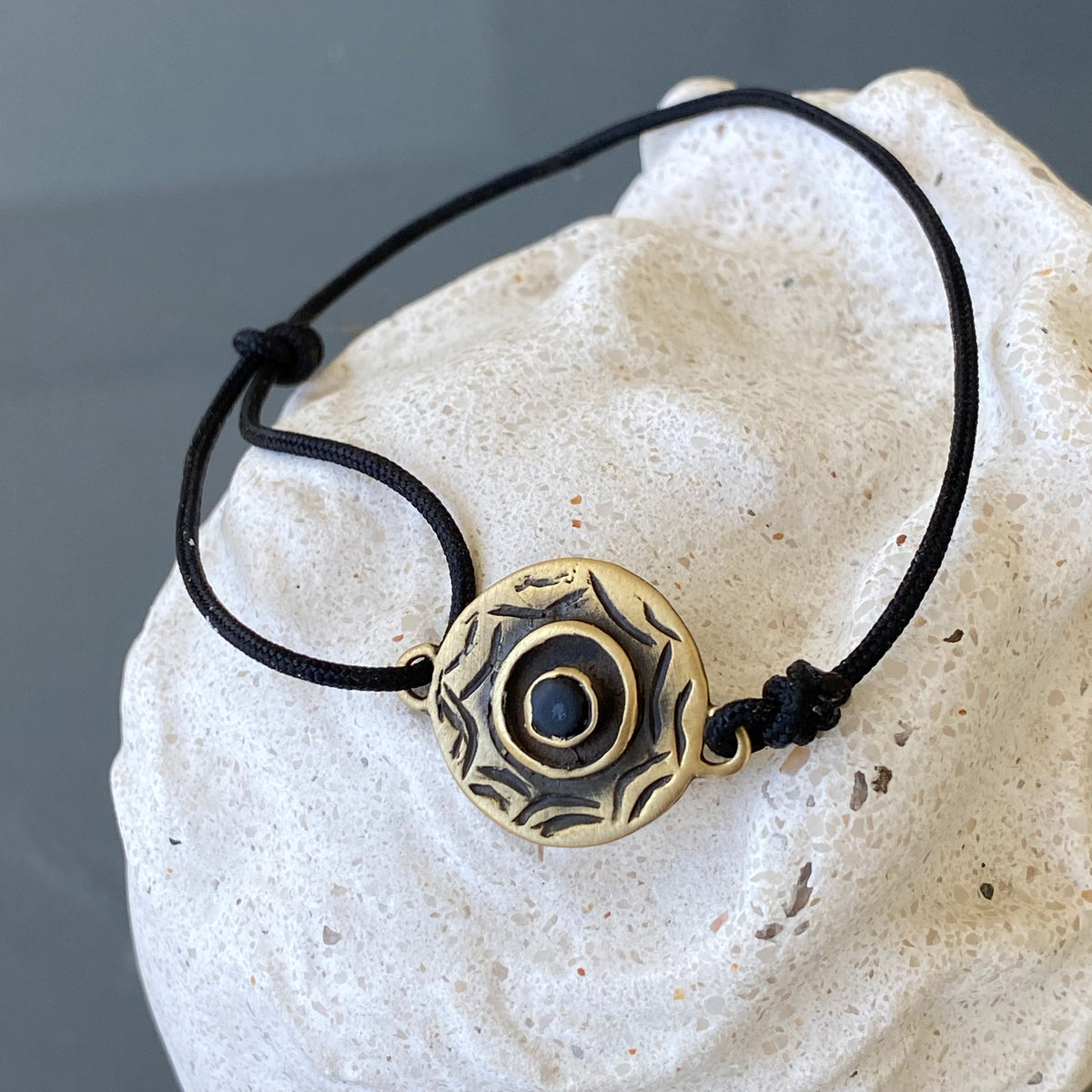evil eye bracelet with black gemstone