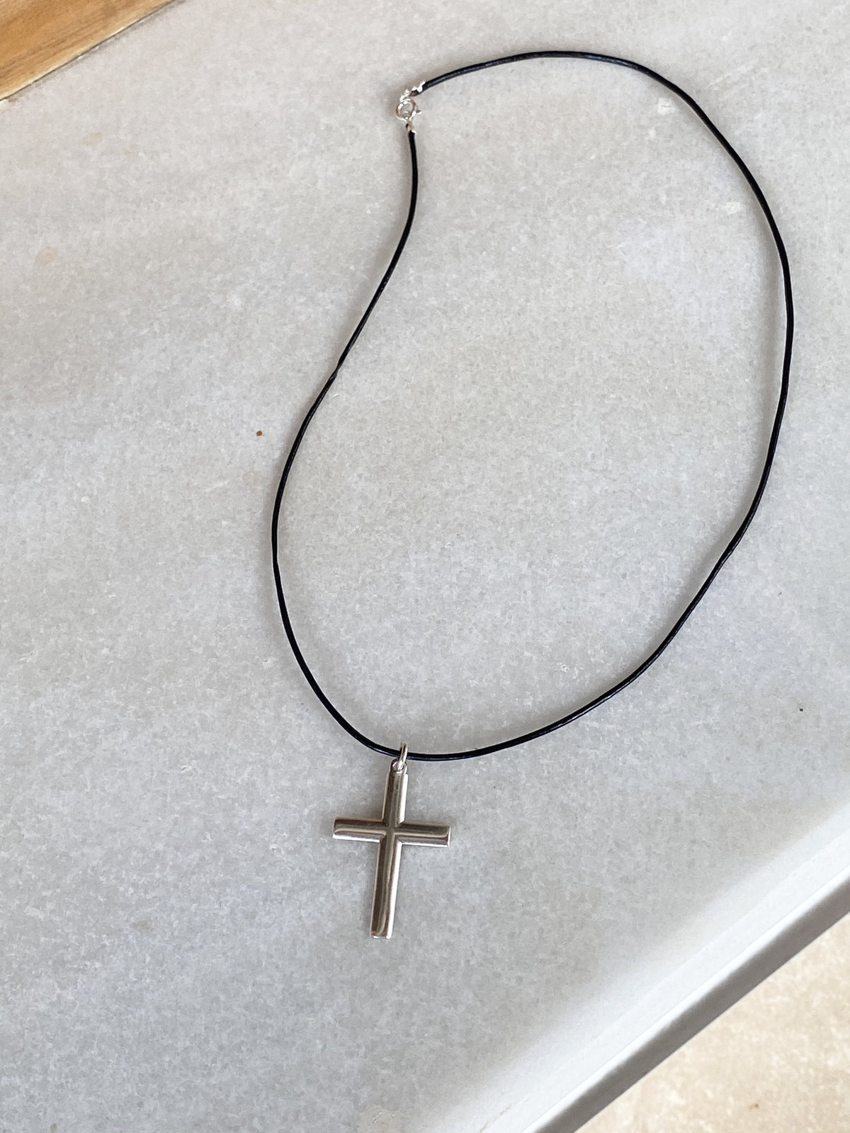 Silver cross necklace modern silver cross 