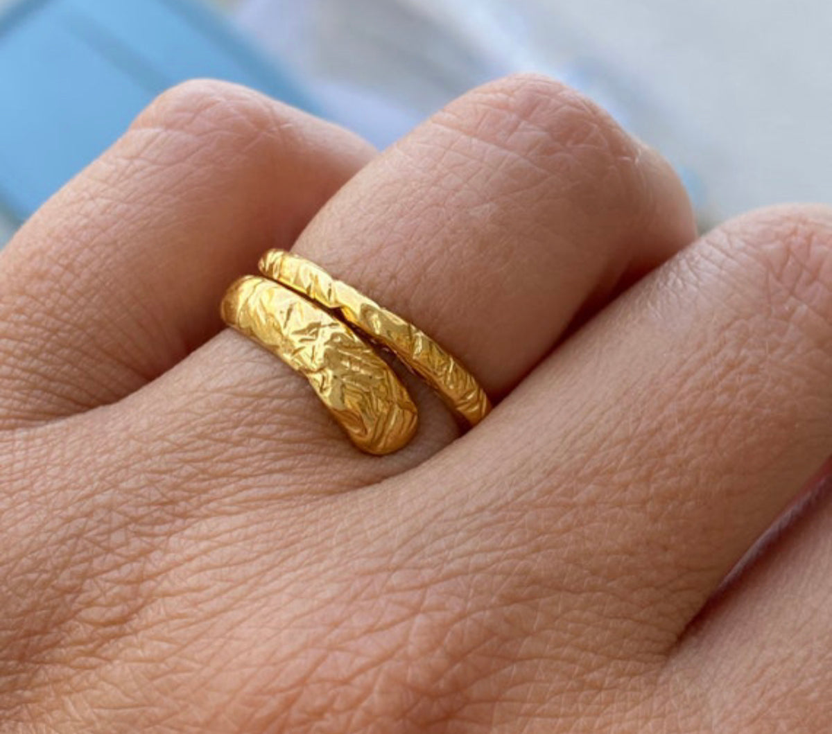 Handmade Snake ring gold
