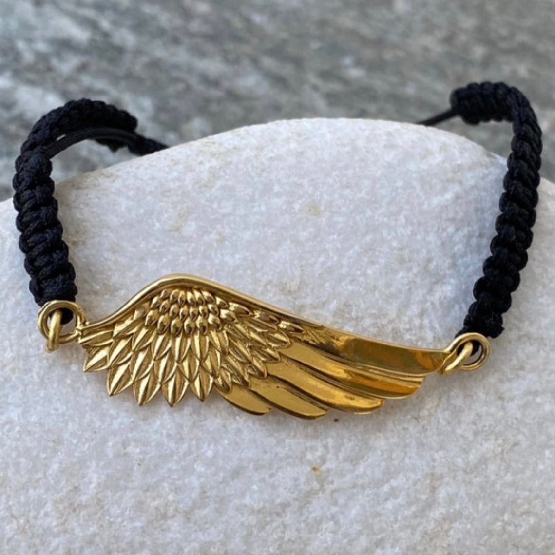 angel wing bracelet gold