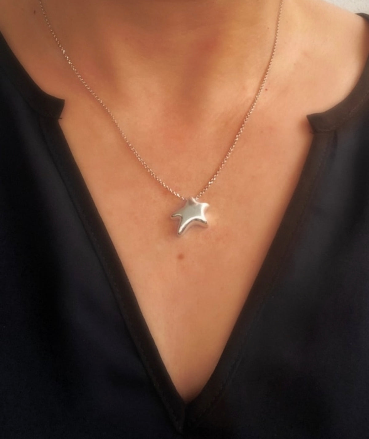 silver star necklace