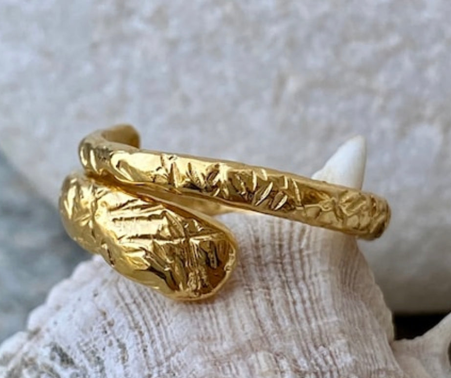 handmade gold ring wrap ring adjustable