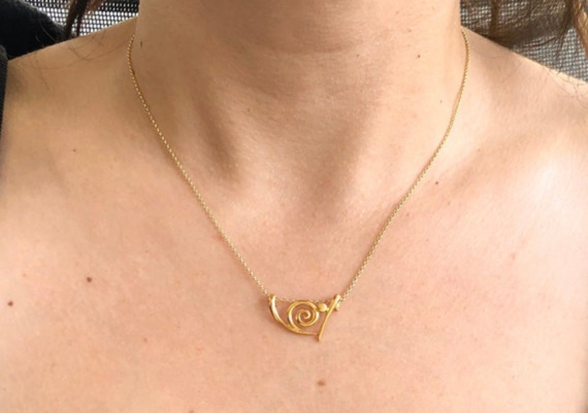 Swirl necklace gold, greek necklace