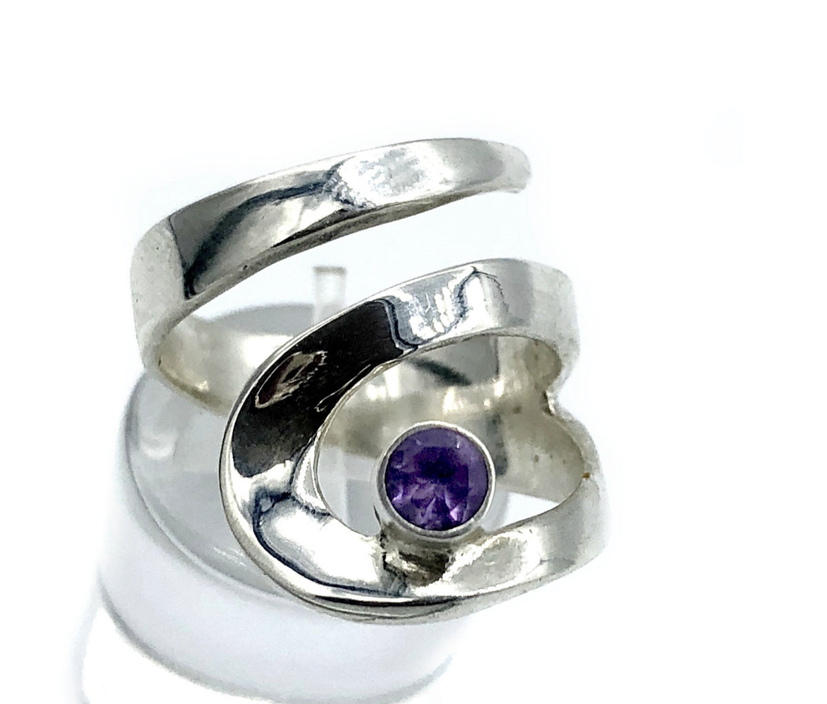 amethyst ring adjustable silver ring