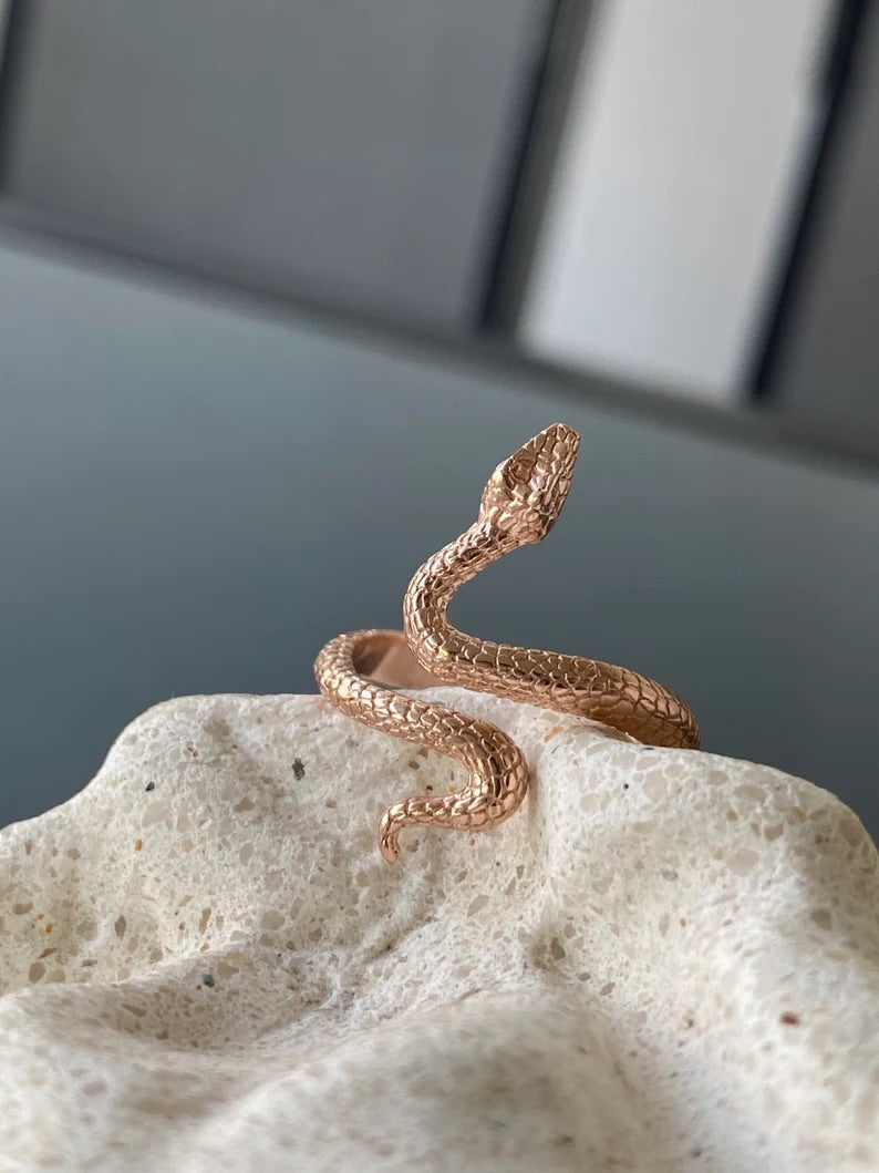 rose gold snake ring