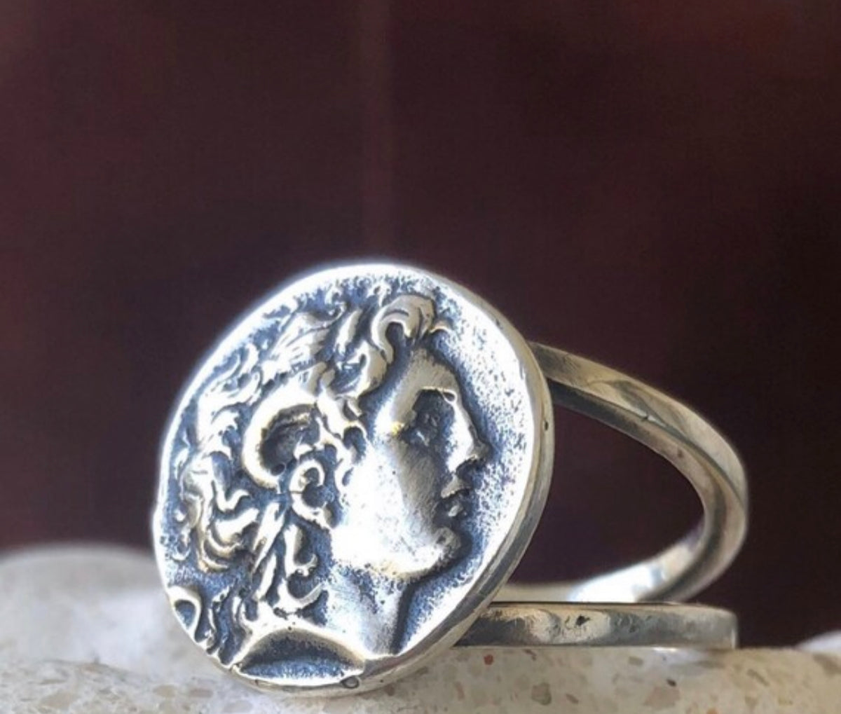 alexander the great ring silver