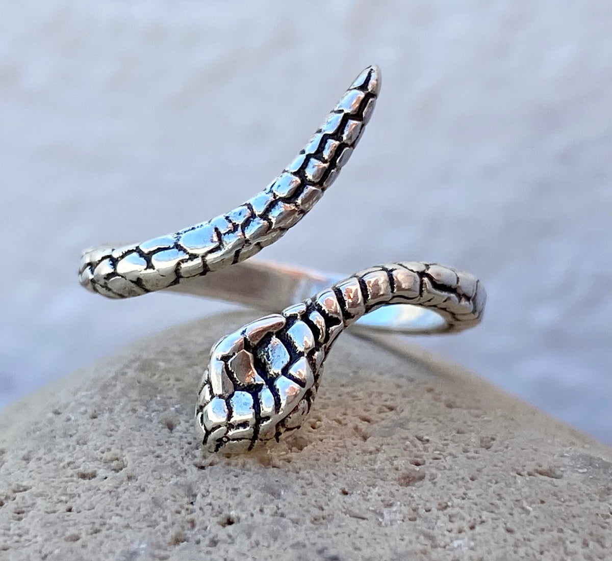 silver ring snake ring