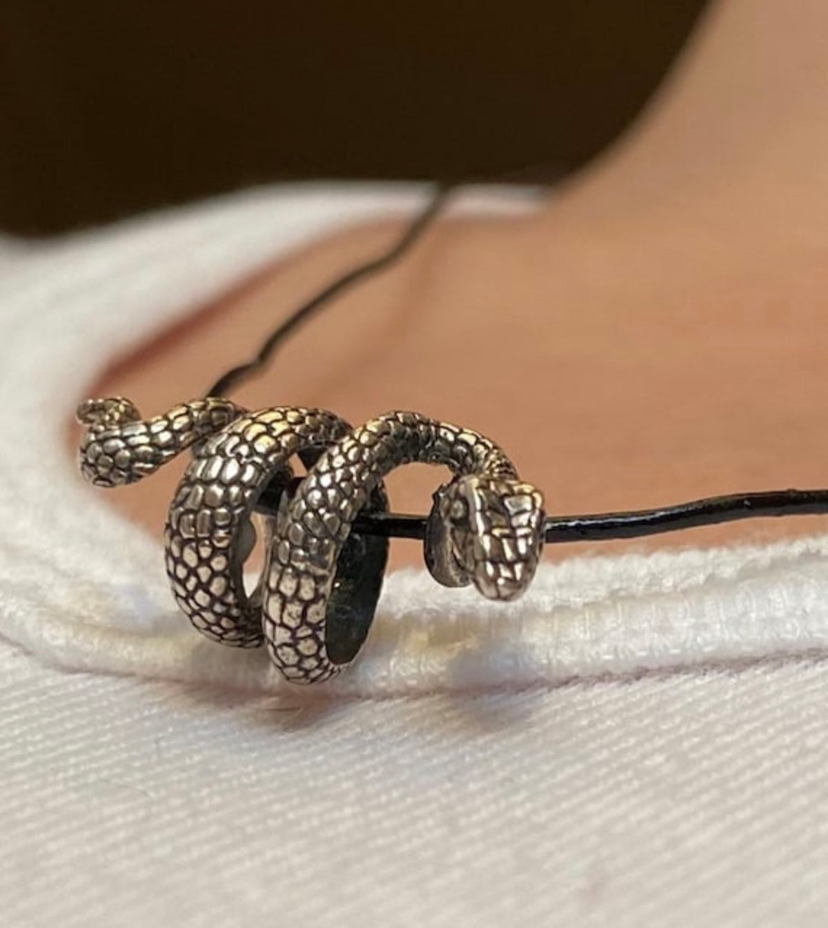 silver snake necklace spiral snake necklace