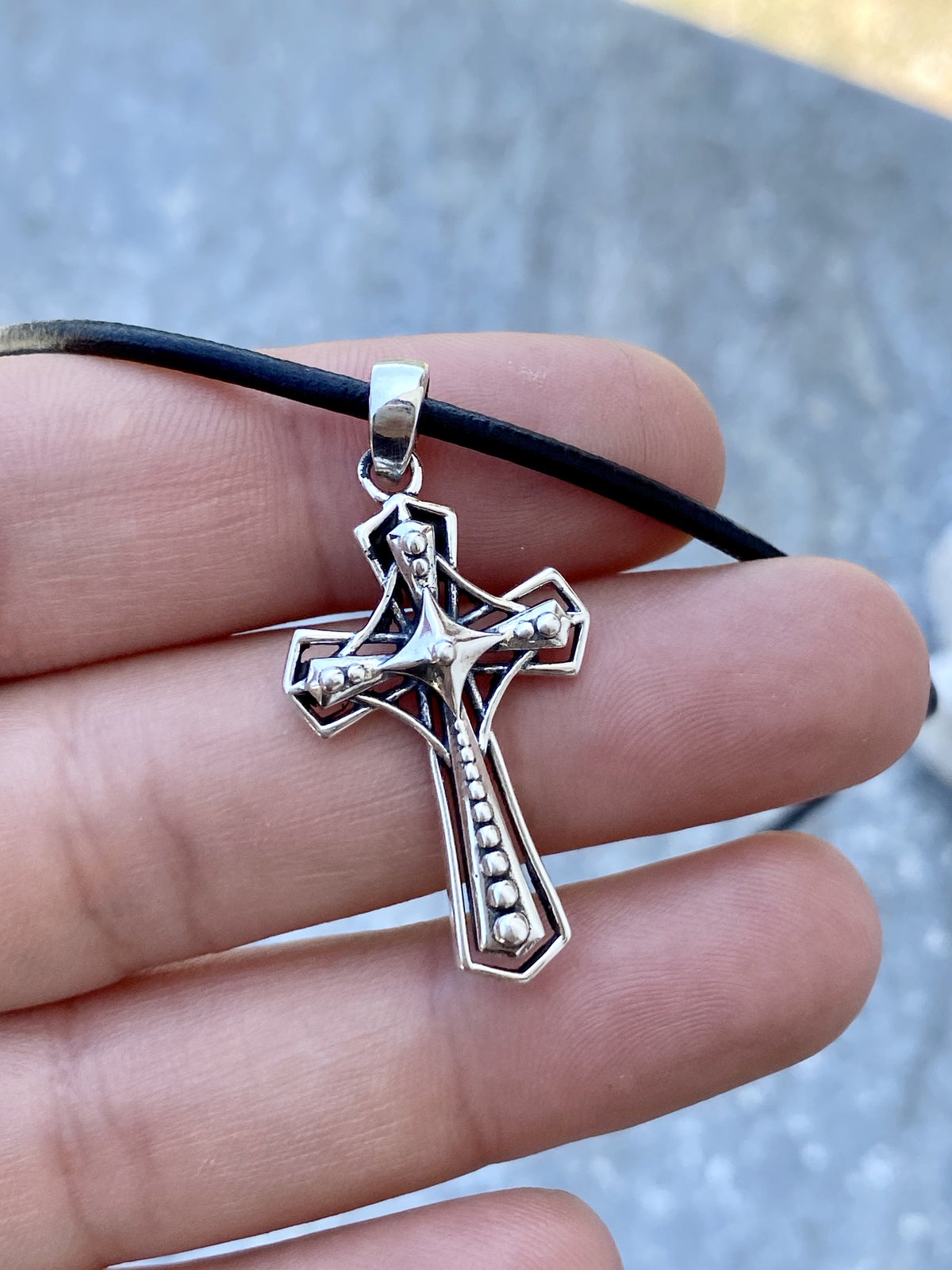 Silver cross necklace, women’s cross necklace 