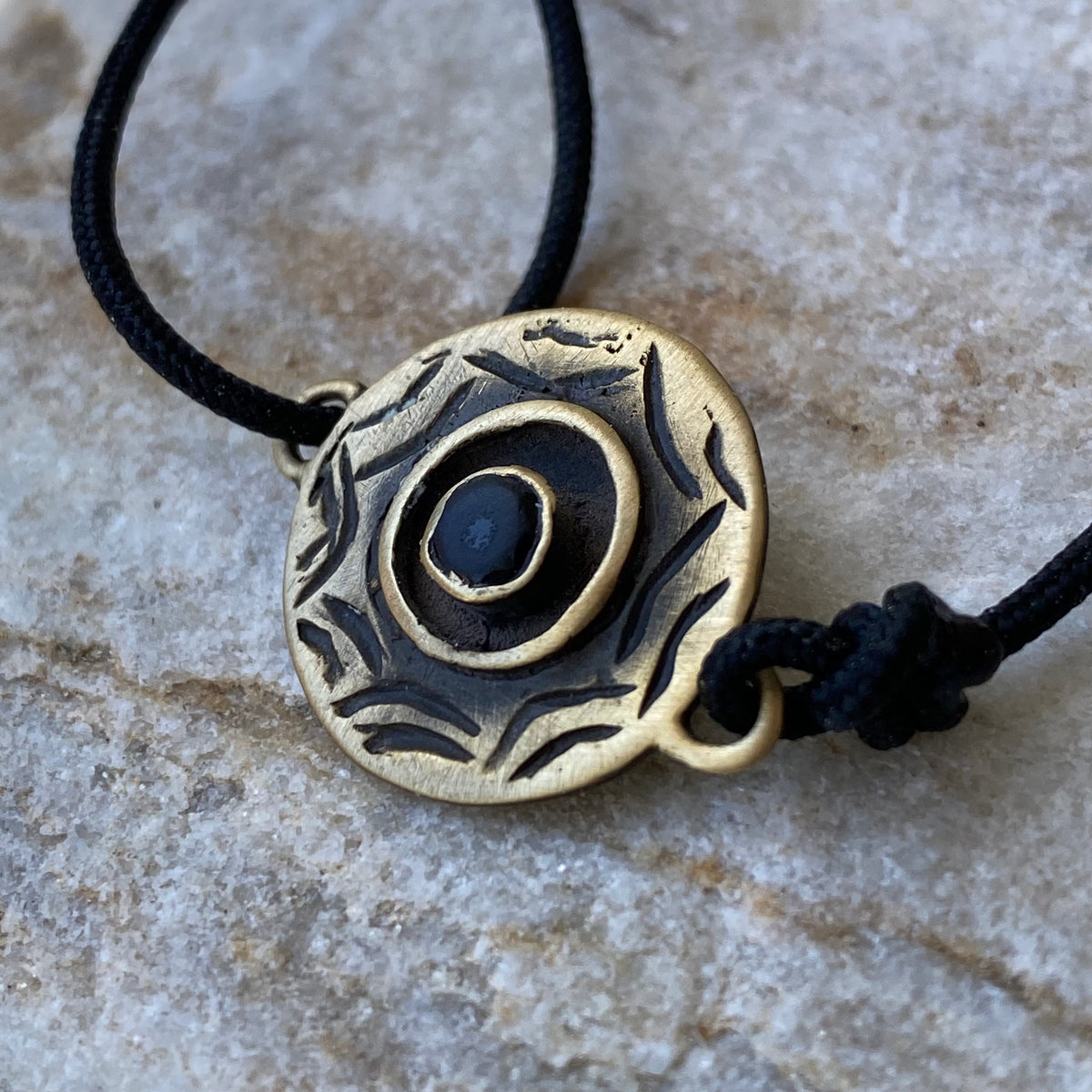 evil eye bracelet with black gemstone