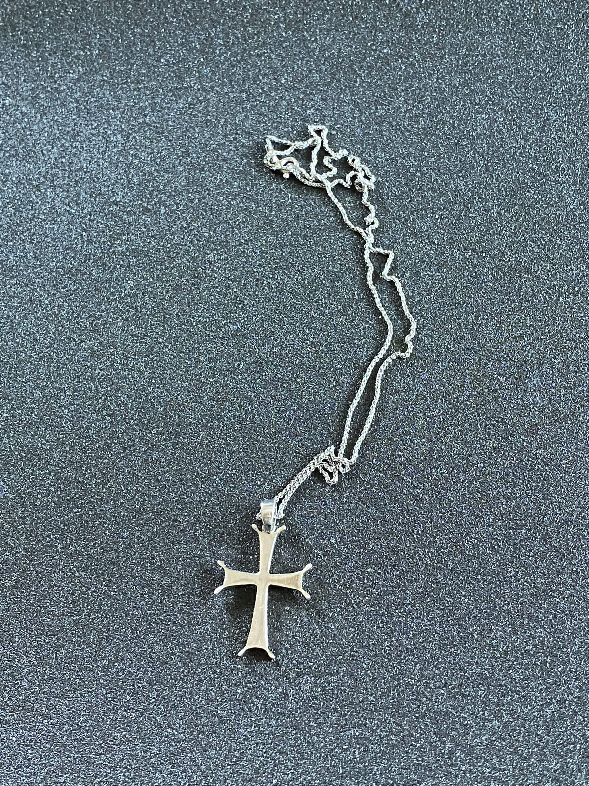 Silver cross pendant, silver cross, Byzantine silver cross 